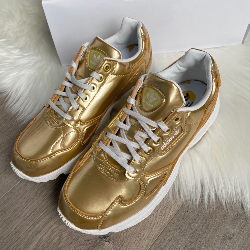 NWT Adidas Falcon Gold Women’s Shoes - Picture 2 of 9